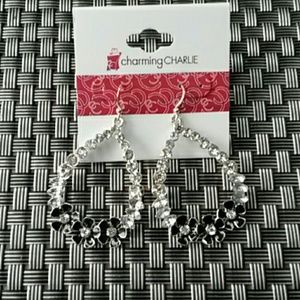 4/$10 Nwt Charming Charlie silver dangle earrings